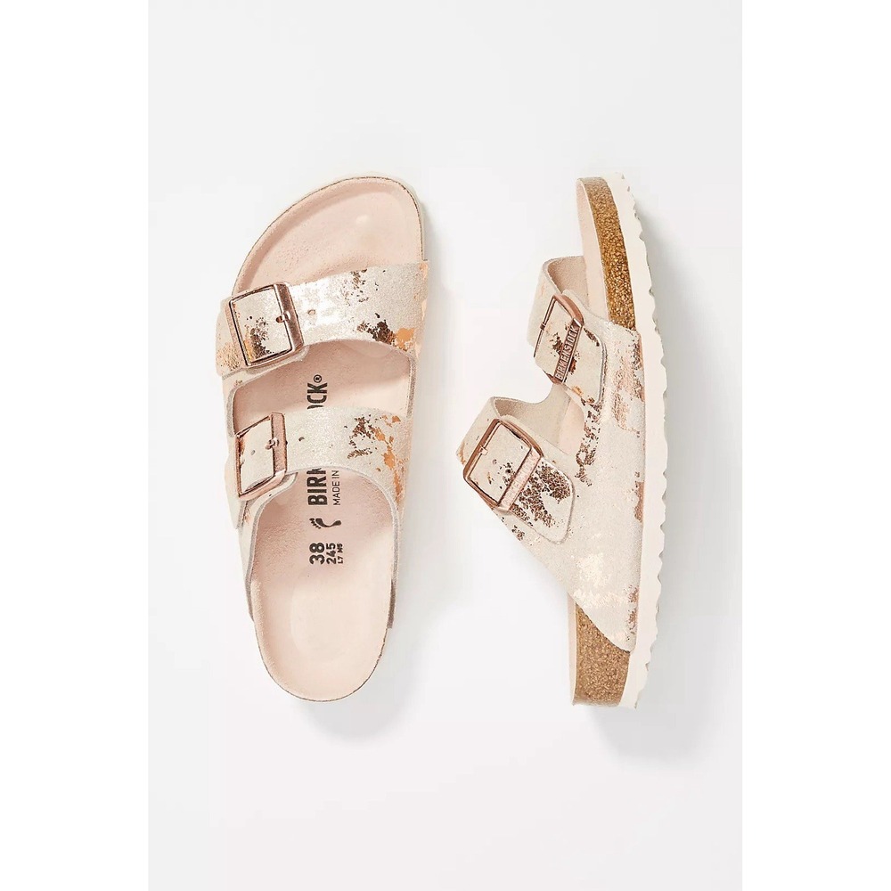 Birkenstock Arizona BS Vintage Metallic Rose Copper Ladies 41/ US 10-10.5 Narrow